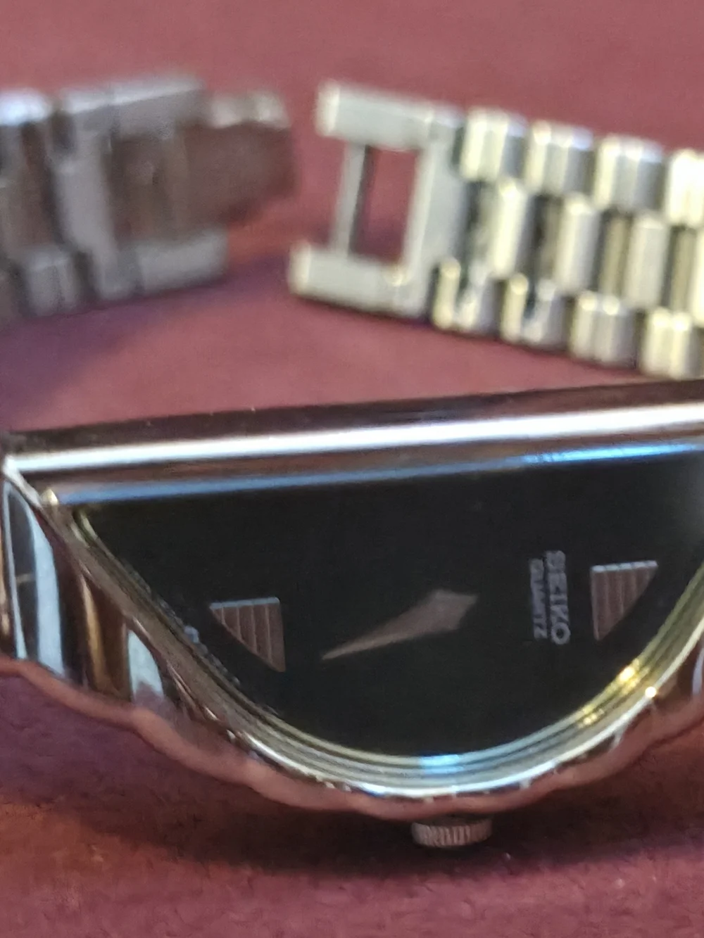 Seiko Silver-Tone Triangle Dial Quartz Watch - Silver
